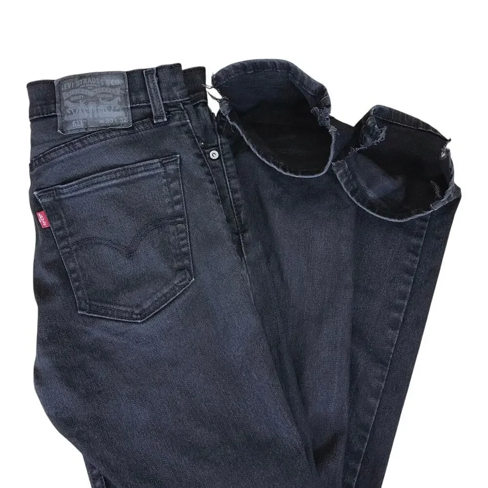Levi’s 511 Slim Fit Jeans Men’s 30x32 Black Dark Wash Denim Skater Streetwear